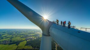 Read more about the article Ryzyko na wysokości. Jak bezpiecznie pracować w energetyce wiatrowej